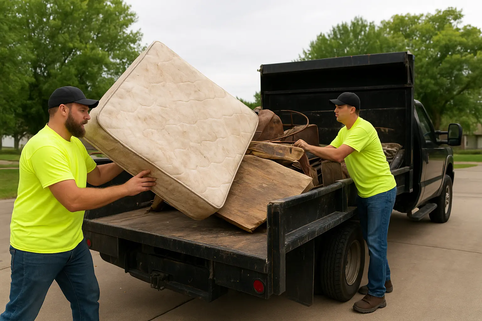 Crew loading truck